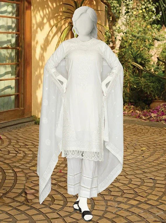 White Glow Embroidered Fancy Lawn Collection 2026 (ABC-175)