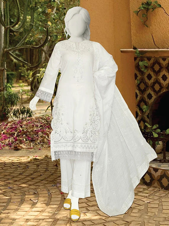 White Glow Embroidered Fancy Lawn Collection 2026 (ABC-176)