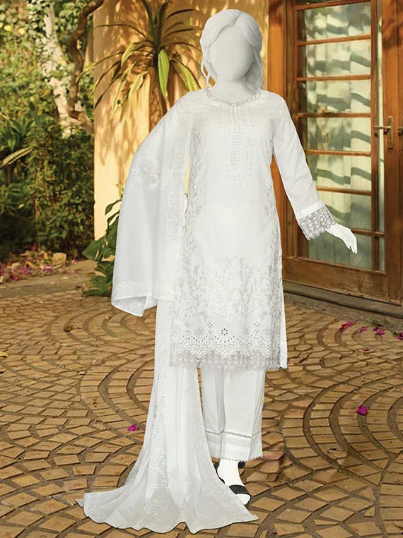 White Glow Embroidered Fancy Lawn Collection 2026 (ABC-178)