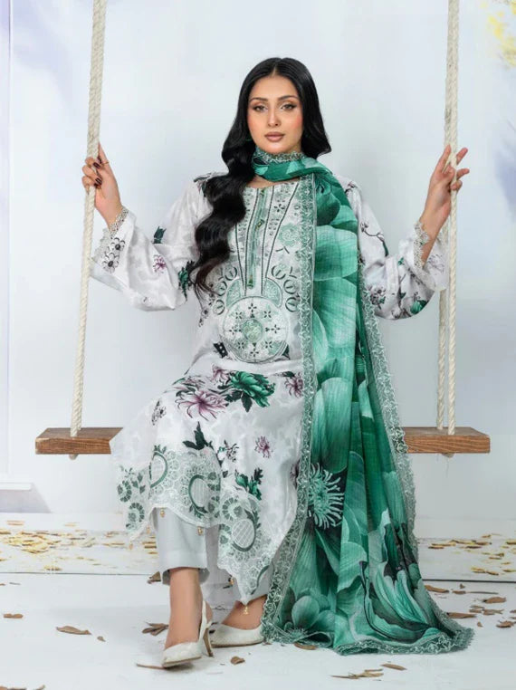 White Rose by Subrang Embroidered Lawn Collection 2026 (D-07)