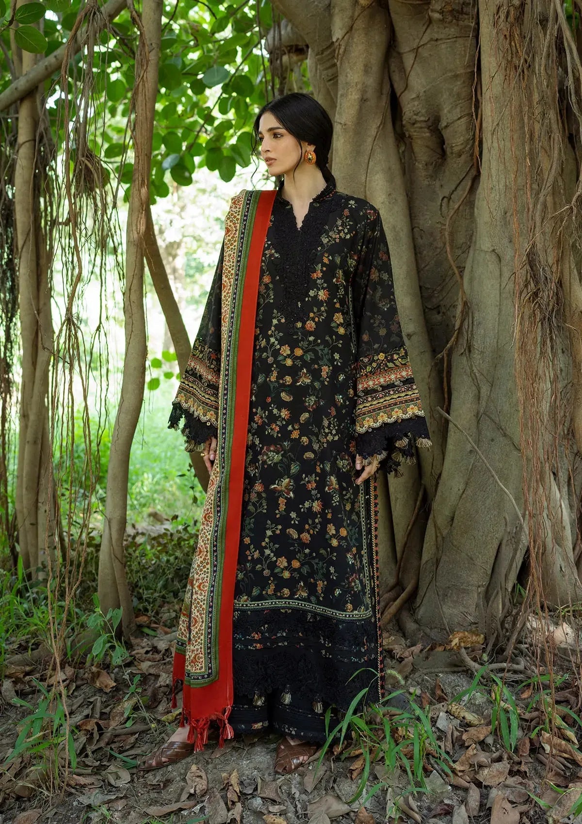 Wilderness by Elaf Unstitched Khaddar Embroidered Collection'26 (EWR-8A NOIRE)