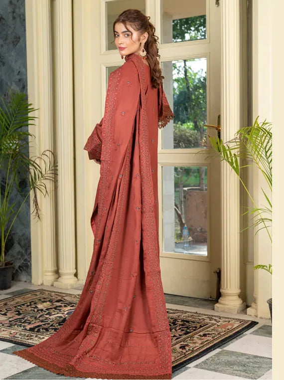 ZIMAL Peach Zari Embroidered Collection 2025 by Wania  (WL-187)