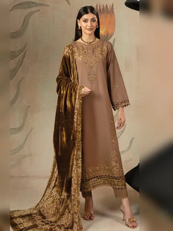 ZOUQ by Hum Dum Embroidered Wool Unstitched Collection'26 (D-06)