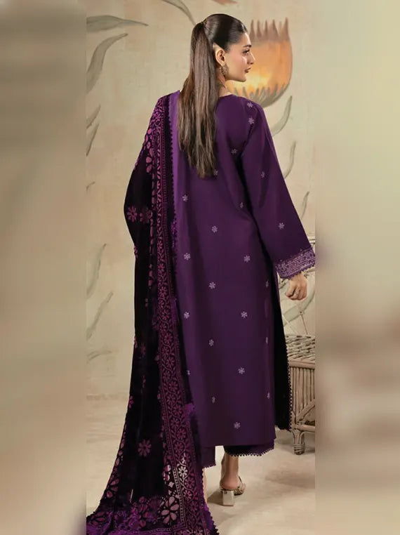 ZOUQ by Hum Dum Embroidered Wool Unstitched Collection'26 (D-09)
