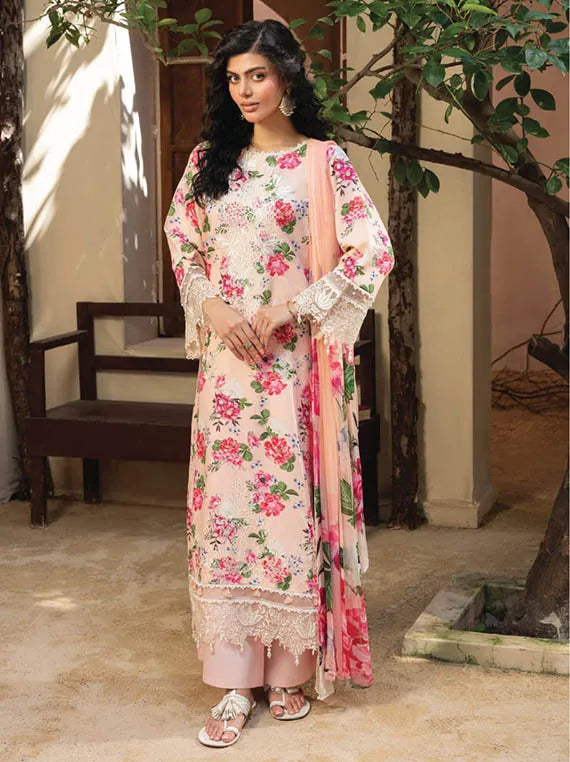Zaiba Embroidered Printed Karandi Collection 2025 by HUMDUM (D-01)