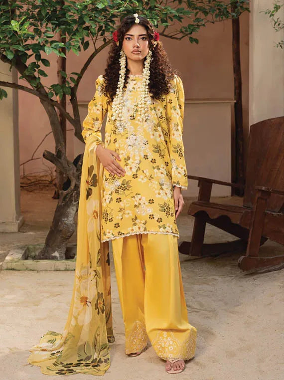 Zaiba Embroidered Printed Karandi Collection 2025 by HUMDUM (D-03)