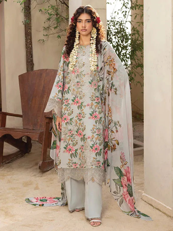 Zaiba Embroidered Printed Karandi Collection 2025 by HUMDUM (D-04)