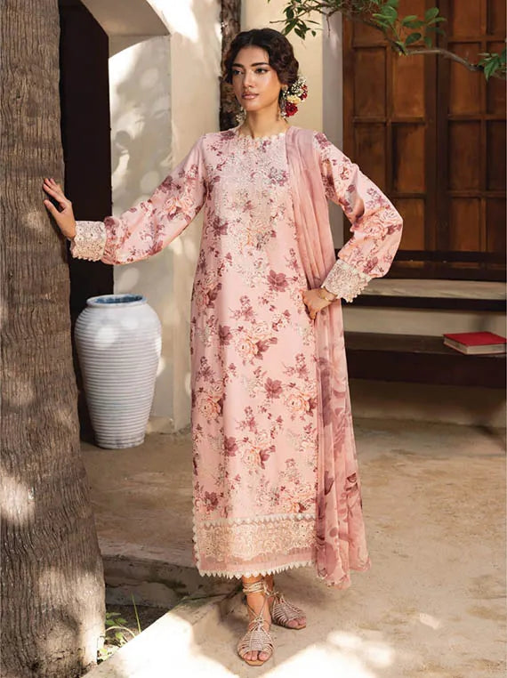 Zaiba Embroidered Printed Karandi Collection 2025 by HUMDUM (D-05)