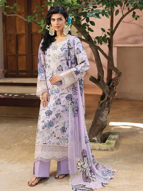 Zaiba Embroidered Printed Karandi Collection 2025 by HUMDUM (D-06)