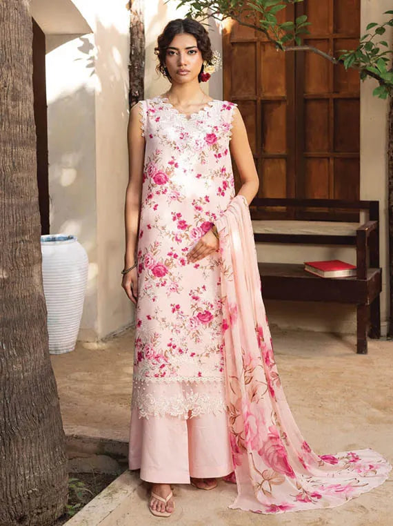 Zaiba Embroidered Printed Karandi Collection 2025 by HUMDUM (D-07)