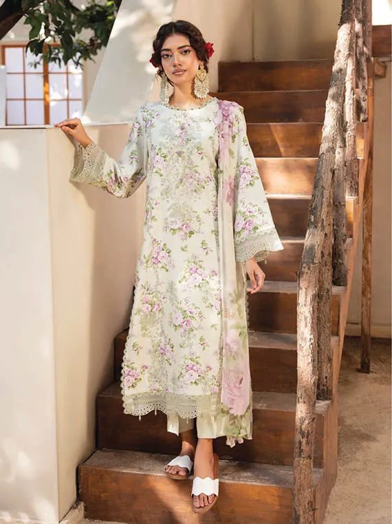 Zaiba Embroidered Printed Karandi Collection 2025 by HUMDUM (D-08)