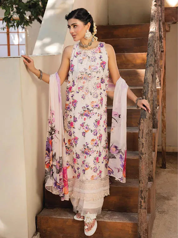 Zaiba Embroidered Printed Karandi Collection 2025 by HUMDUM (D-09)