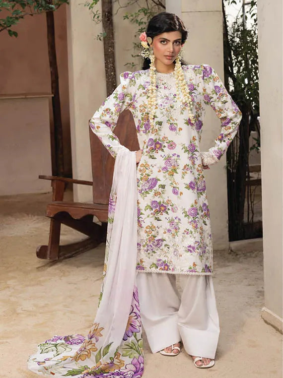 Zaiba Embroidered Printed Karandi Collection 2025 by HUMDUM