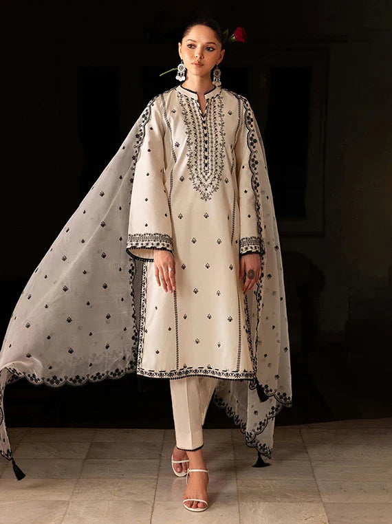 Zarif Lux Embroidered Boring Lawn Collection 2026 (ZF-ZL-03 YARA)