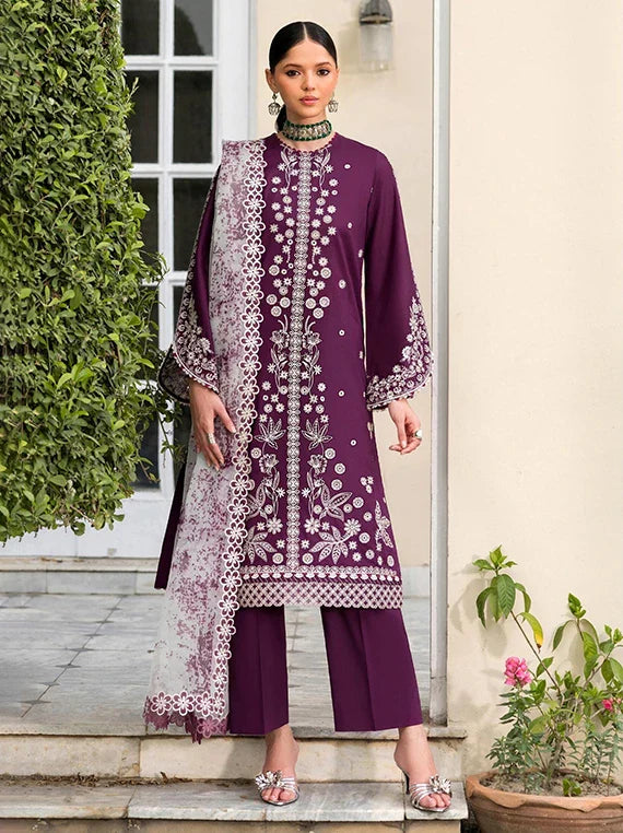 Zarif Lux Embroidered Boring Lawn Collection 2026 (ZF-ZL-08 KOYA)
