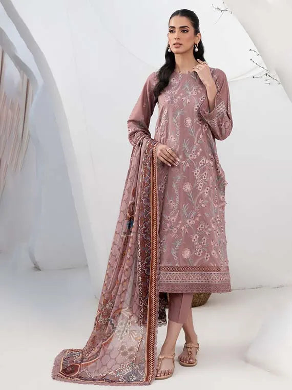 Zarif Eid Ul Adha Luxury Lawn Collection 2024 (ZL-05 FLORINA)