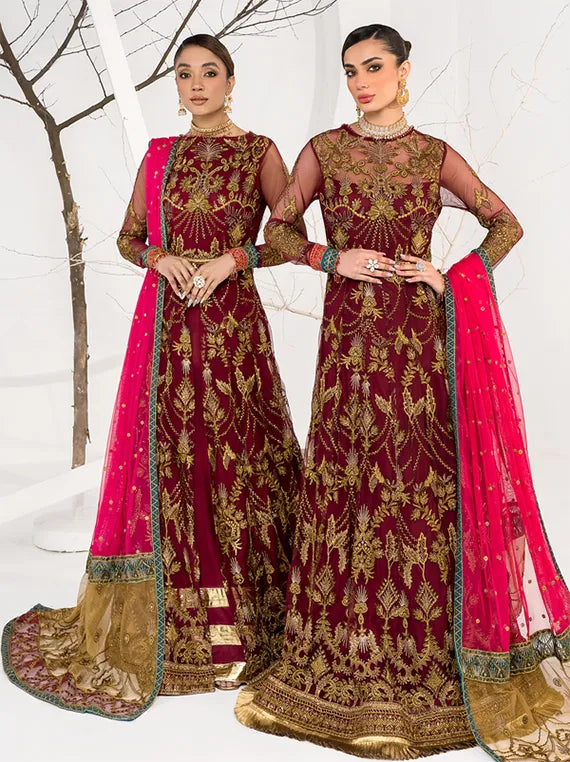 Zarif The Luxe Embroidered Festive Collections (ZLC-04-BURNT-ROSE)