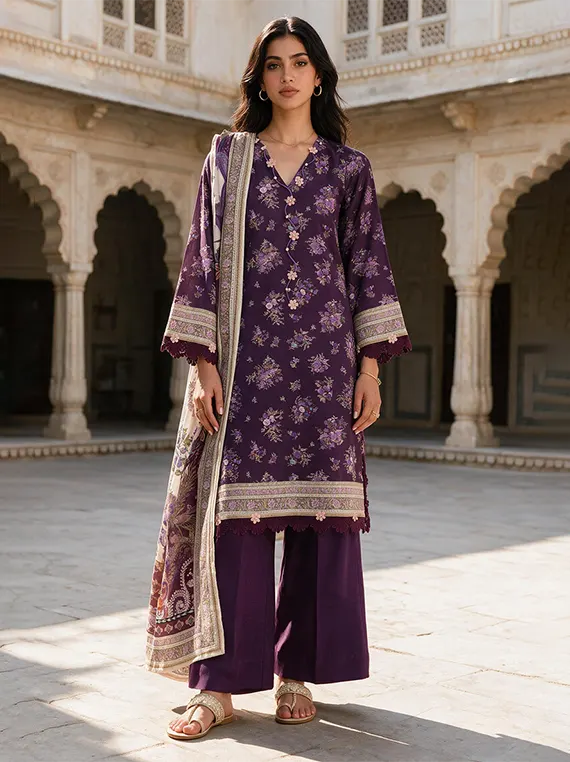 Zellburry Printed Khaddar Unstitched Collection'26 (WUWQ1X30113)