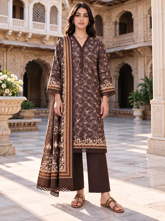 Zellburry Printed Khaddar Unstitched Collection'26 (WUWQ1X30127)