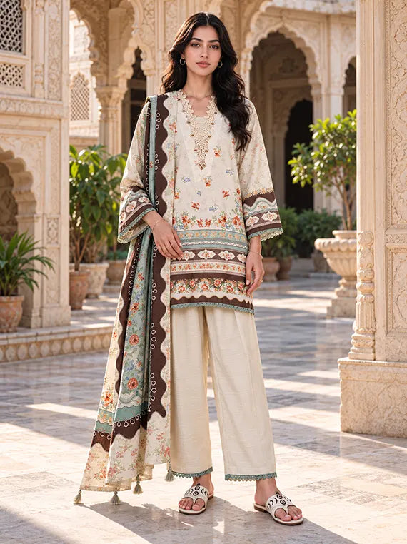 Zellburry Printed Khaddar Unstitched Collection'26 (WUWQ1X30129)