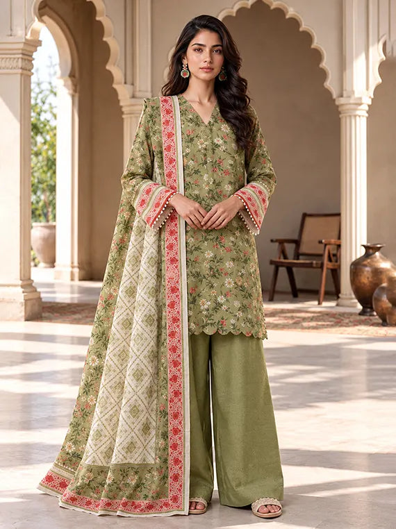 Zellburry Printed Khaddar Unstitched Collection'26 (WUWQ1X30201)