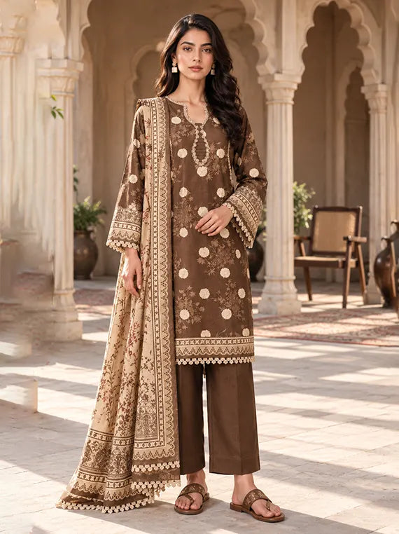 Zellburry Printed Khaddar Unstitched Collection'26 (WUWQ1X30214)