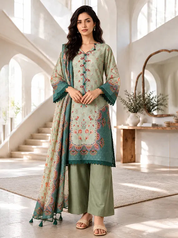 Zellburry Printed Khaddar Unstitched Collection'26 (WUWQ1X30300)