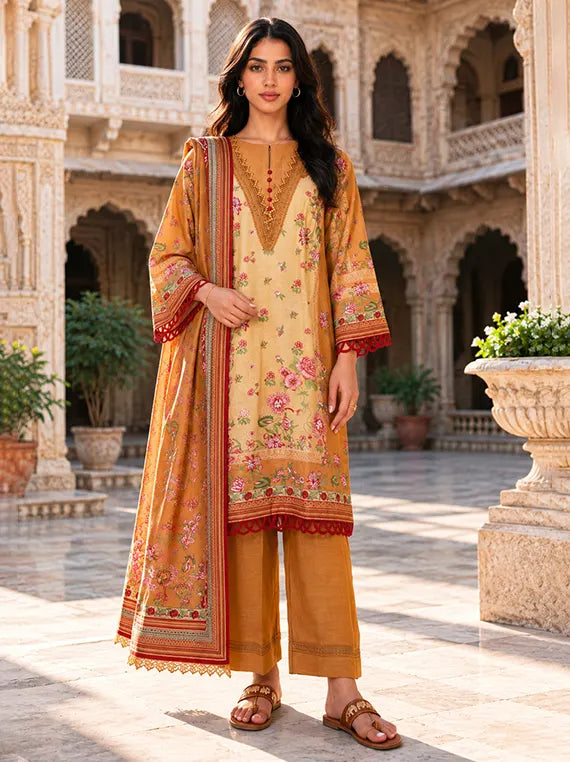 Zellburry Printed Khaddar Unstitched Collection'26 (WUWQIX30133)