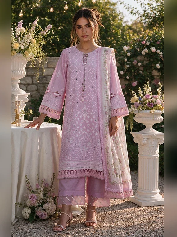 Zellbury Chikankari Cambric Cotton Unstitched Collection 2026 (WUS26E34114)