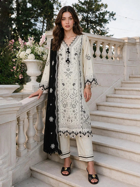 Zellbury Chikankari Cambric Cotton Unstitched Collection 2026 (WUS26E34135)