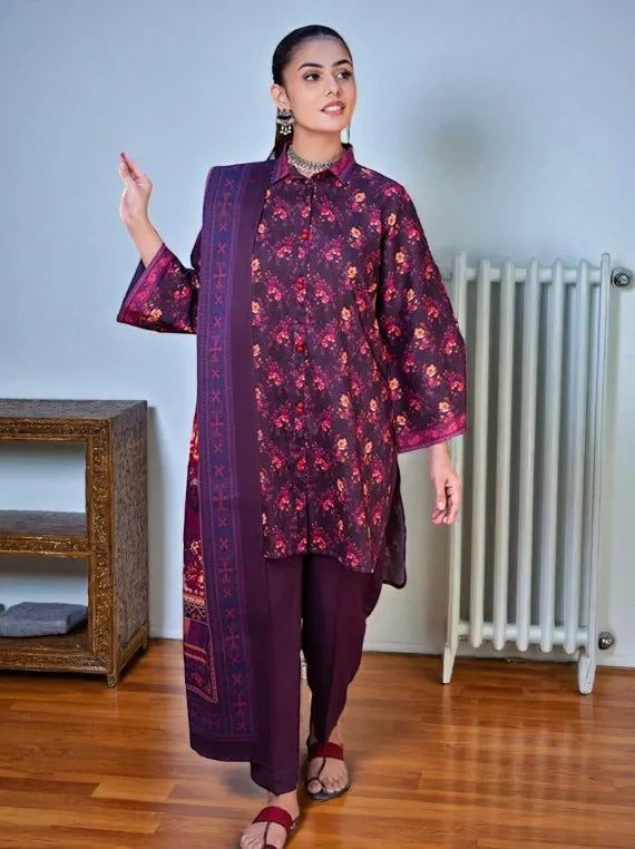 Zellbury Printed Winter Khaddar Collection 2025 (WUW24X30569)