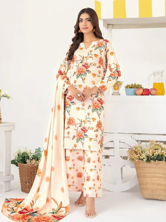 Zurina Printed Leather Peach Collection 2025 by Tawakkal Fabrics (D-4481)