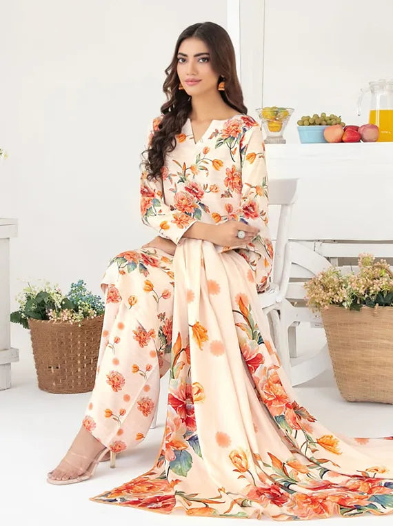 Zurina Printed Leather Peach Collection 2025 by Tawakkal Fabrics (D-4481)