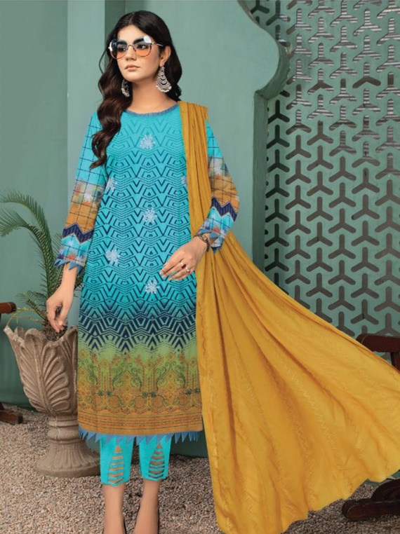 Fantak Embroidered Lawn Collection 2023 Vol-23 (D-10)
