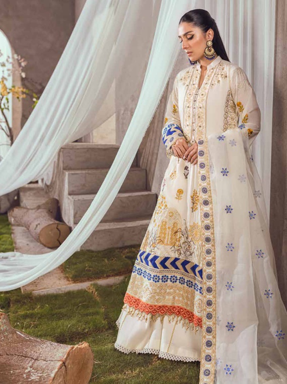 Mahiymaan By AlZohaib EMB Luxury Lawn EID Collection 2023 (M-07)