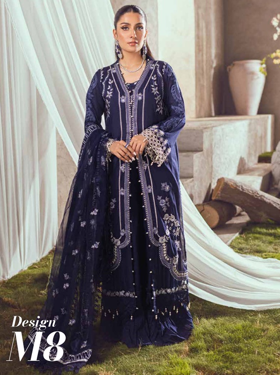 Mahiymaan By AlZohaib EMB Luxury Lawn EID Collection 2023 (M-08)