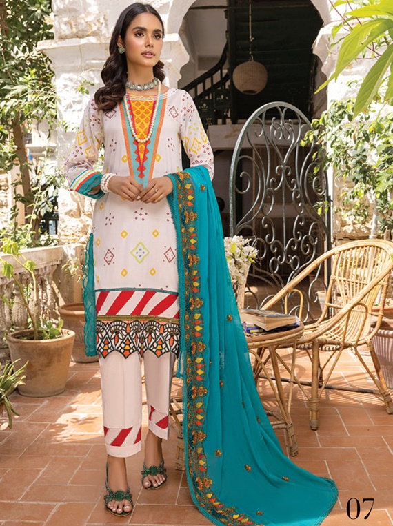 Rang Festive Eid Lawn Collection 2023 By AlZohaib (D-07)