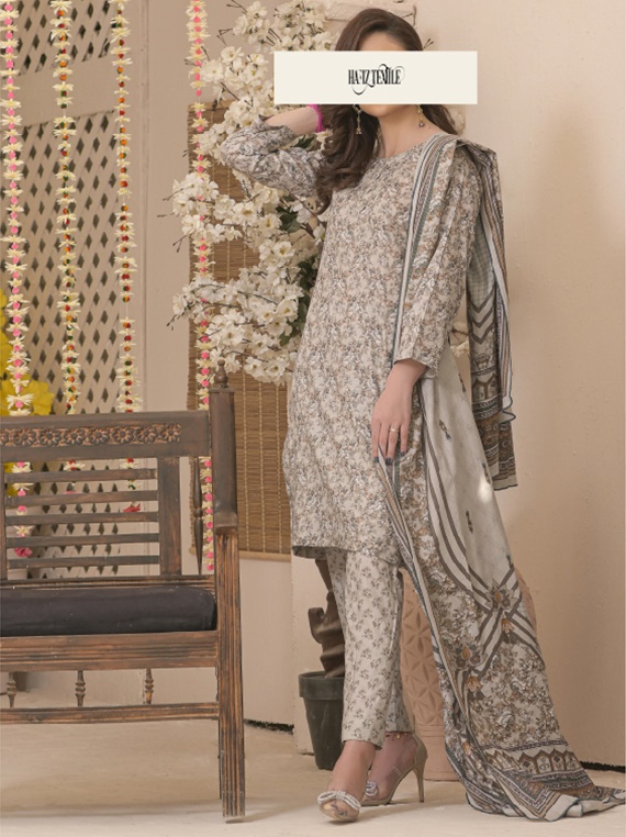 Minha And Zunaisha Lawn Collection 2023 By Hafiz Textile (D-10B)