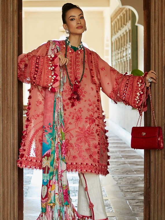 Elan Embroidered Luxury Lawn Collection 2023 (EL23-05 B)