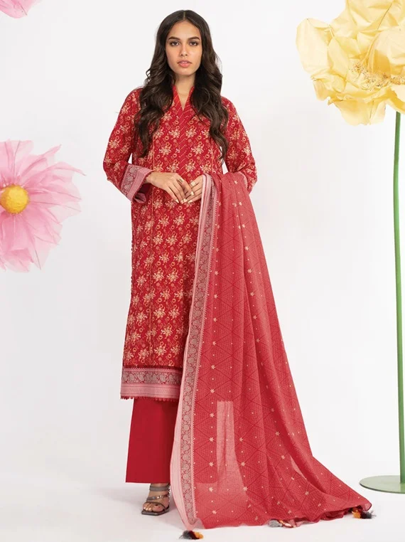 AlKaram Spring Summer Lawn Collection 2023 (SS-40.1-23-RED)
