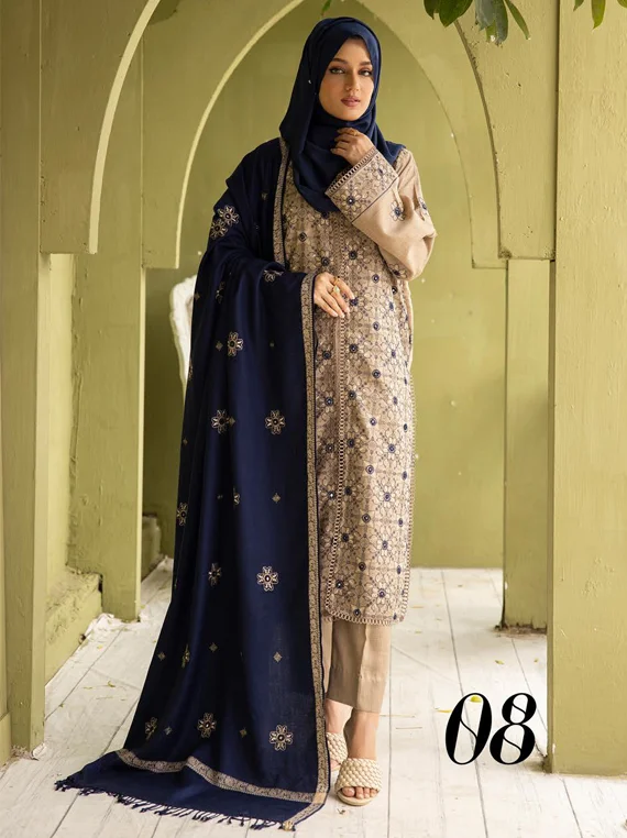 DastKari Embroidery Pashimna Collection 2023 By Riaz Arts (D-08)