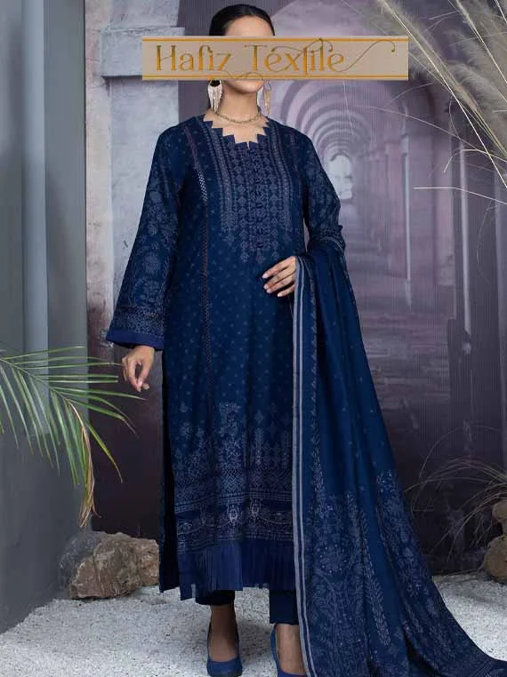 Sirr e Ayaan Silk Peach Collection 2023 By Hafiz Textile (D2- Blue)