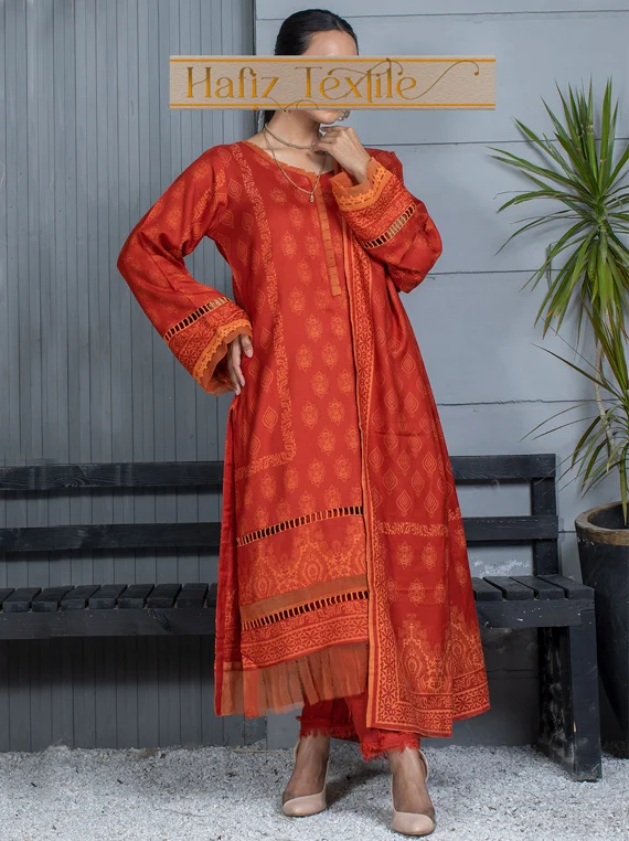 Sirr e Ayaan Silk Peach Collection 2023 By Hafiz Textile (D5- Orange)