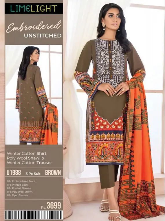 LimeLight Embroidered Winter Collection 2022 (U1988)-