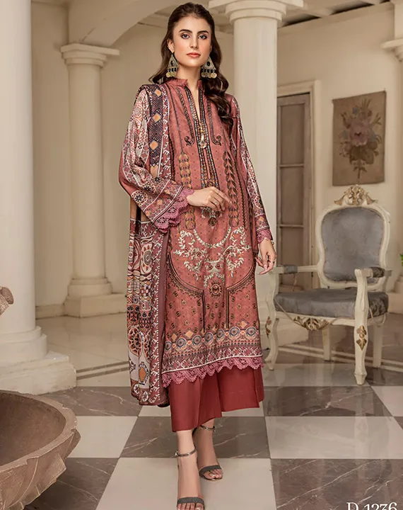 Smile Embroidered Linen Collection 2023 By Azam Arts (D-1236)